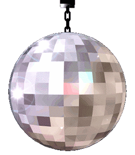 A spinning disco ball.